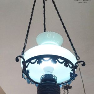Φωτιστικό οροφής με μεταλλικό σκελετό και οπαλίνα